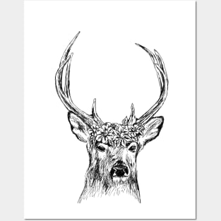 Deer Head Print Posters and Art